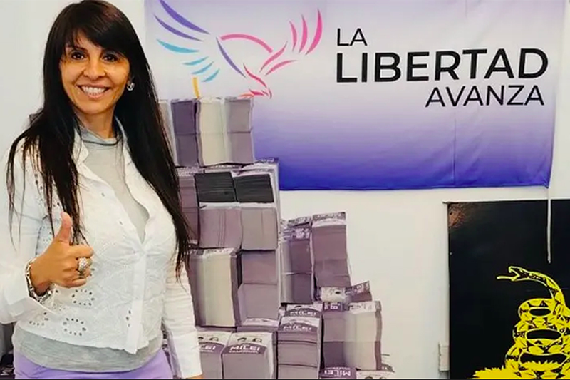 Lorena Villaverde, La Libertad Avanza, narcotráfico, lavado de activos, estafa, Río Negro, Karina Milei, Martín Soria, corrupción.
