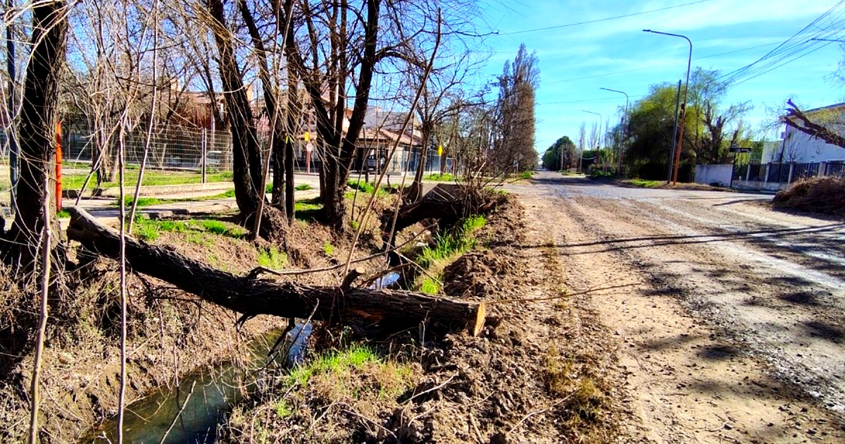Canal de desagüe en Cipolletti antes del inicio de la obra de entubado