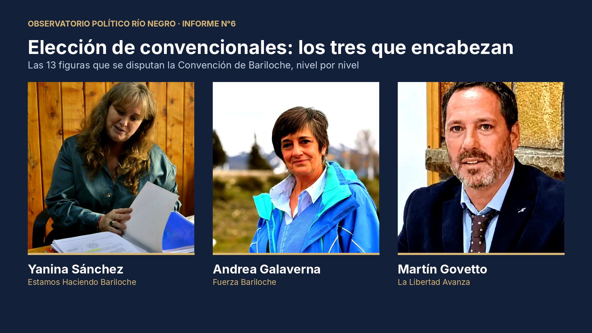 Elección de convencionales en Bariloche: Yanina Sánchez, Andrea Galaverna y Martín Govetto